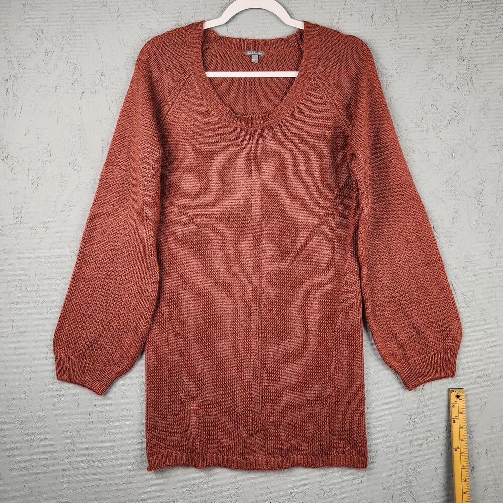 Charlotte Russe Sweater Womens Large Rust Scoop Neck Long Sleeve Tunic Dress Y2k